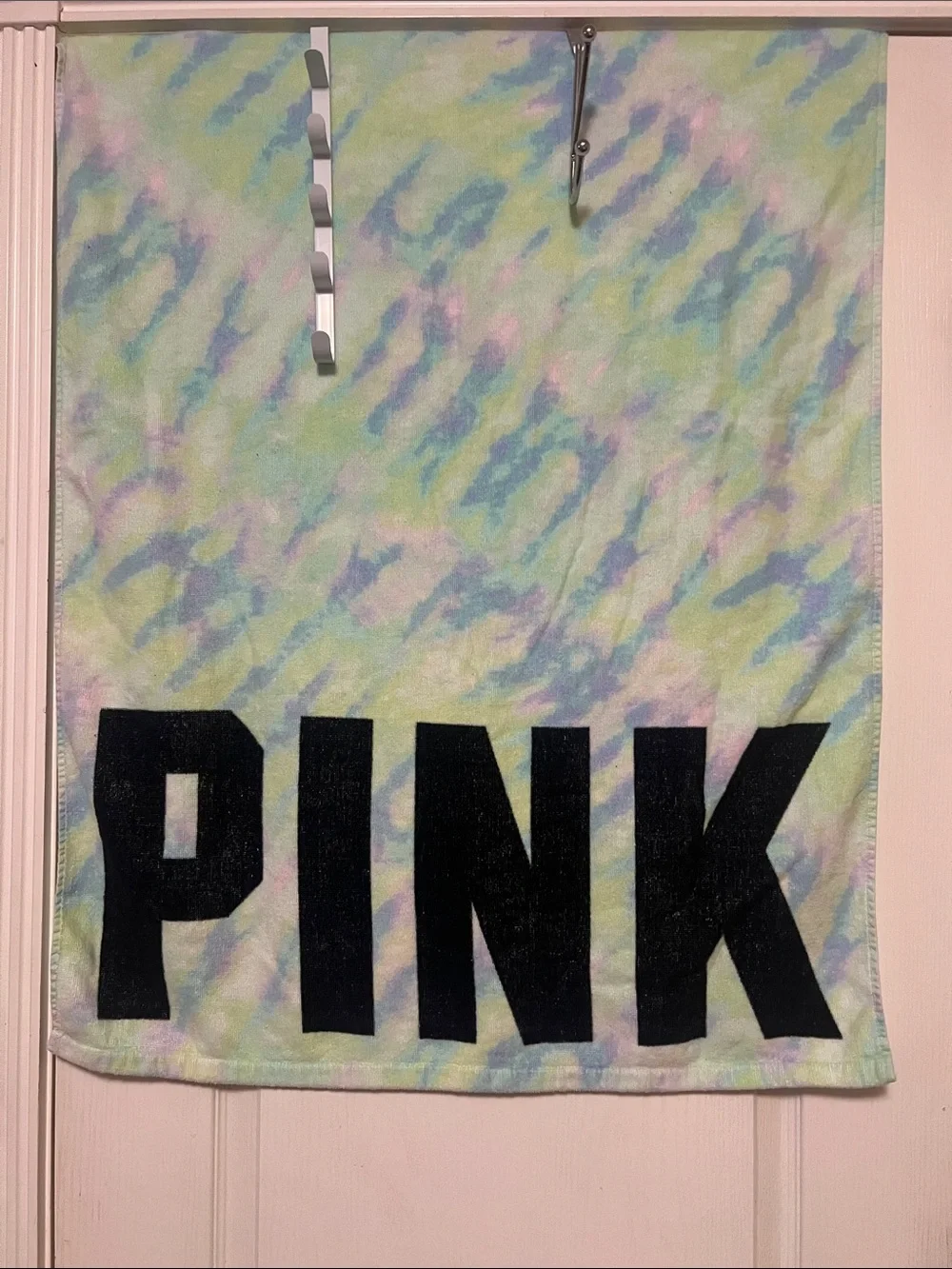 PINK vs Black Bikini Set with tie dye towel